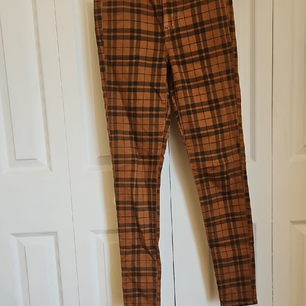 Men's Brown Plaid Pants
